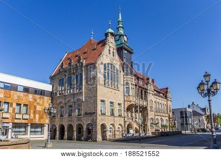 BUCKEBURG, GERMANY - MAY 22, 2017: Old town hall at the market square of Buckeburg, Germany