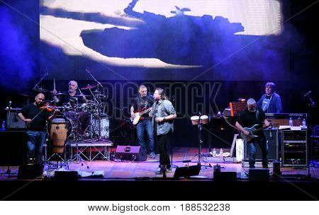 Bassano Del Grappa, Vi, Italy - April 29, 2017: Nomadi An Italian Band On The Stage During The Live