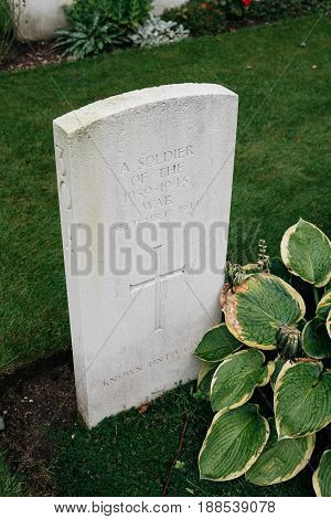 Oosterbeek Netherlands - August 09 2016: Airborne War Cemetery. It is a Commonwealth War Graves Commission cemetery for the soldiers killed in the battle of Arnhem.