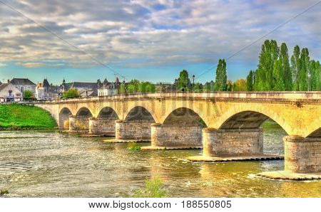 Marechal Leclerc Bridge across the Loire in Amboise - France