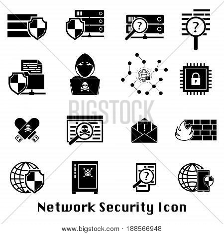 Cybercrime internet network security black icon. Vector illustration cyber crime online security concept.