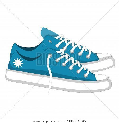Fashionable woman s shoes snickers. Vector design elements isolated on white