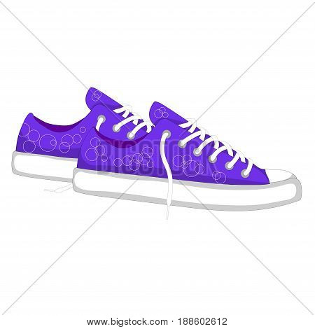 Fashionable woman s shoes snickers. Vector design elements isolated on white