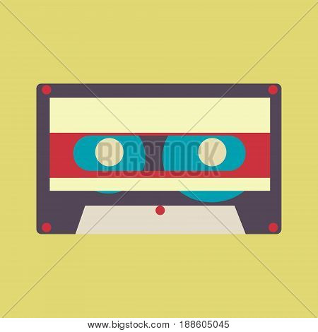 vector audio tape colorful vintage vector illustration