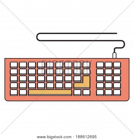 silhouette color section of computer keyboard vector illustration