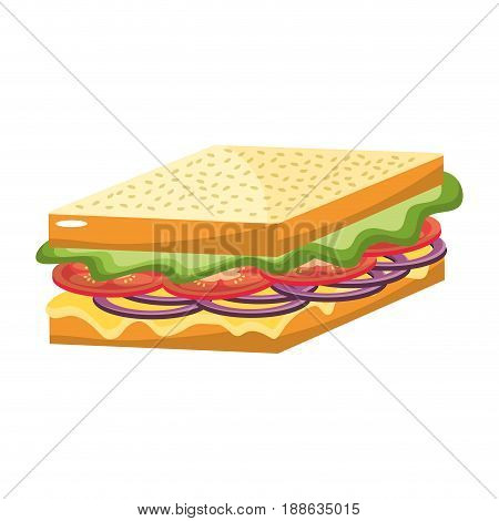 delicious sandwich fast food meal, vector illustration