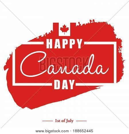 Happy 1Th Of July Canada Day Card Or Background With Maple Leaf.