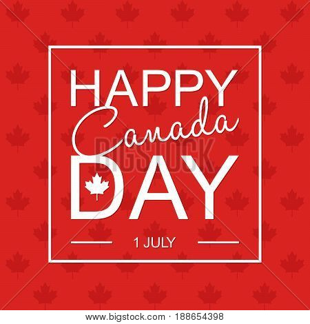 Happy 1Th Of July Canada Day Card Or Background With Maple Leaf.