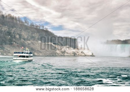 Niagara Falls With Ship