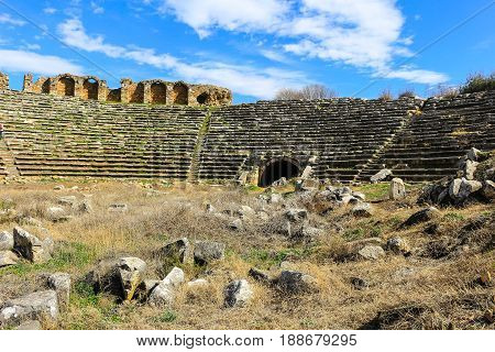 Aphrodisias Stadium Ruins  In Aphrodisias Turkey