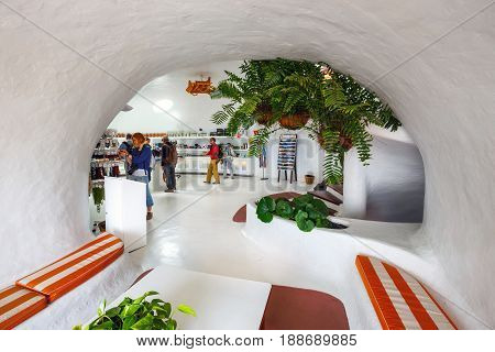 Lanzarote, Spain, March 31, 2017: Interior Of The Mirador Del Rio Made By Cesar Manrique, Lanzarote,