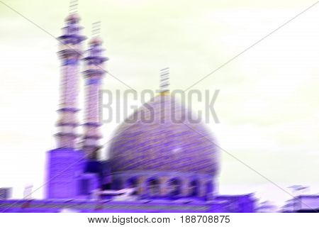 In Iran  And Old Antique Mosque    Minaret