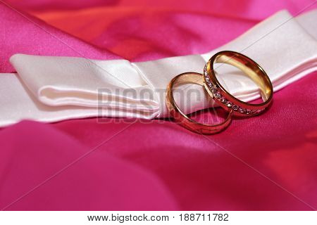 Beautiful Silver Background With Wedding Rings And Stars