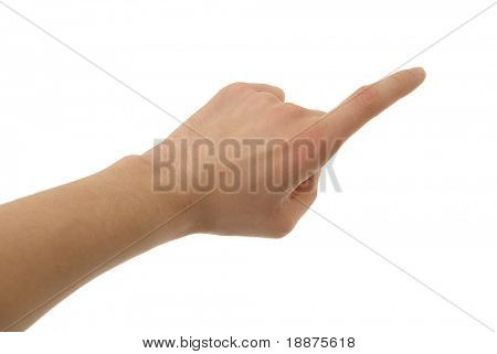 una foto della mano isolata con tracciato di ritaglio