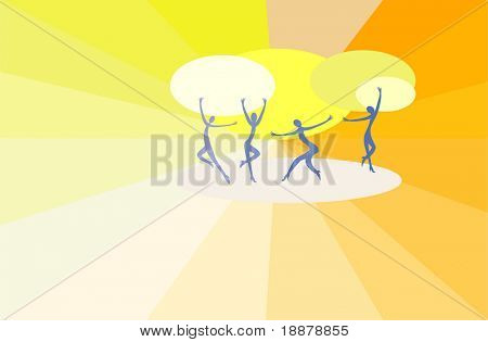 image silhouettes of people on discothque. good use for party cards and posters