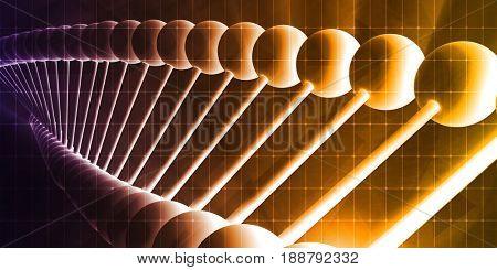 DNA Helix Abstract Science Genetic Background Art 3D Illustration Render
