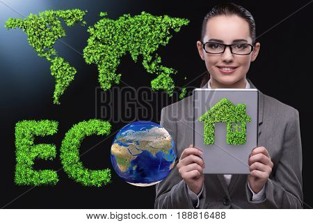 Businesswoman in recyling sustainable business concept