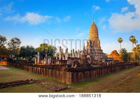 Sukhothai, Thailand - January 17 2017: Wat Phra Si Rattana Mahathat - Chaliang In The Precinct Of Si