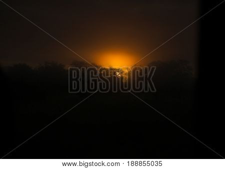 The Rising Sun Over The Hlane-royal National Park, Swaziland