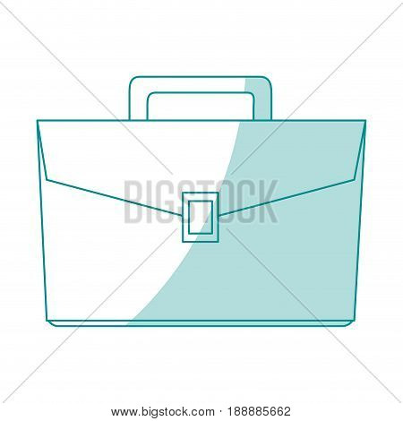 Monocromatic flat line briefcase over white background. Vector illustration.,