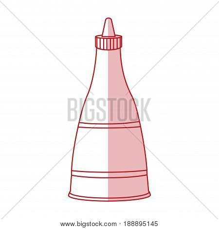 Flat line monocromatic sauce over white background. Vector illustration.