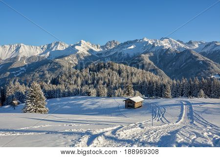 Winter Wonderland in the snowy mountains of Austria