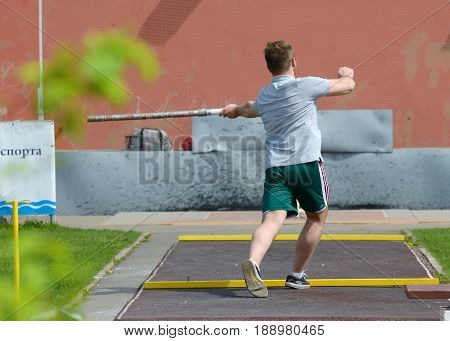 21.05.2017.Russia.Saint-Petersburg.Gorodki - a Russian folk sports game. In this game you need specific distances to smash figures made in different ways from five wooden cylinders.