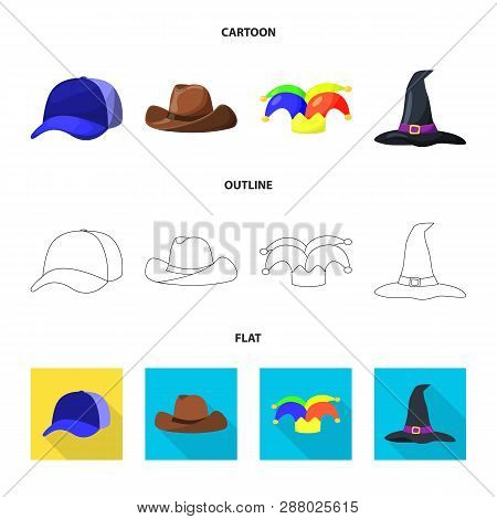 Vector Design Of Clothing And Cap Icon. Set Of Clothing And Beret Stock Symbol For Web.
