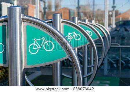 Wattrelos,france-january 20,2019: Bicycle Parking In The Lidl Supermarket.lidl Stiftung & Co. Kg  Is