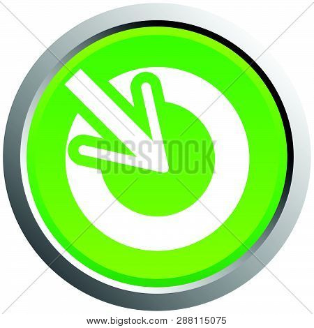 Position, Accuracy, Alignment Concept Icon, Cursor Points Inside A Circle