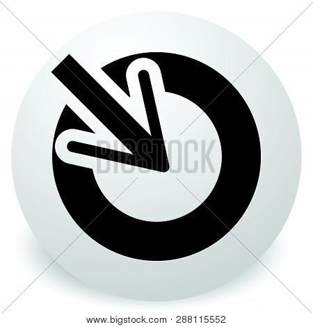 Position, Accuracy, Alignment Concept Icon, Cursor Points Inside A Circle