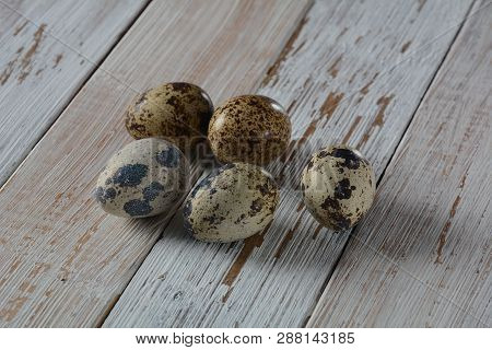 Quail Eggs On White Background , Healthy And Diet Food, Protein Concept. Quail Eggs Isolated. Small 
