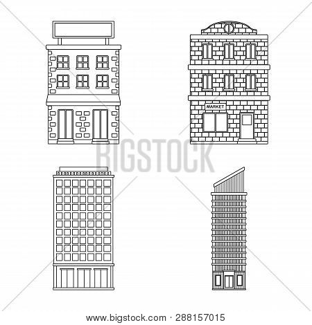 Isolated Object Of Architecture And Exterior  Symbol. Collection Of Architecture And City Stock Vect