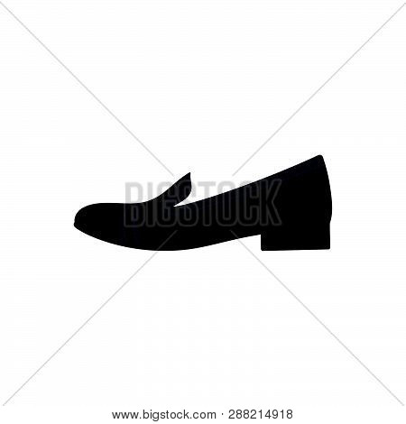 Woman Low Heel Shoe Icon. Flat Color Design. Vector Illustration.