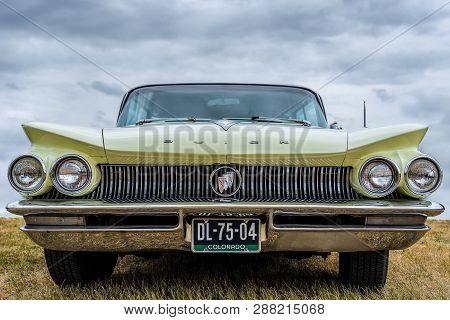 Bosschenhoofd/netherlands-june 17, 2018: Front View Of A Classic Buick Electra At A Classic Car Meet