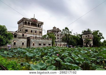 July 2017, Kaiping, China. Kaiping Diaolou In Zili Village, Near Guangzhou. Diaolou Are A Unique Mix