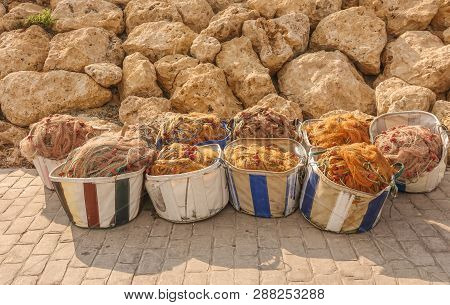 Containers Full Of Fisherman's Nets.