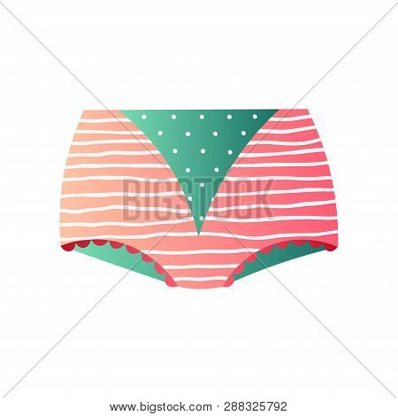 Cute Retro Maxi Panties In Modern Design Isolated On White Background