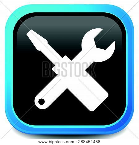 Crossed Screwdriver, Wrench Icon. Repair, Maintance, Assembly Concept Icon