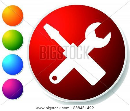 Crossed Screwdriver, Wrench Icon. Repair, Maintance, Assembly Concept Icon
