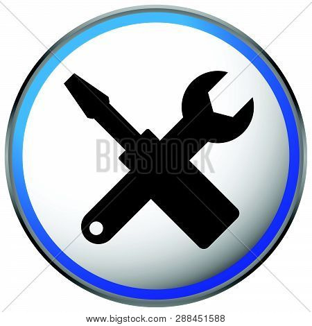 Crossed Screwdriver, Wrench Icon. Repair, Maintance, Assembly Concept Icon