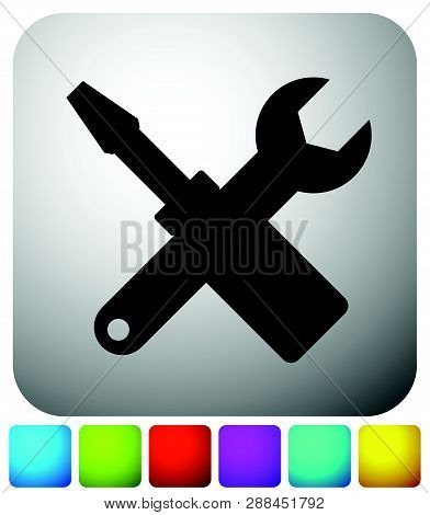 Crossed Screwdriver, Wrench Icon. Repair, Maintance, Assembly Concept Icon