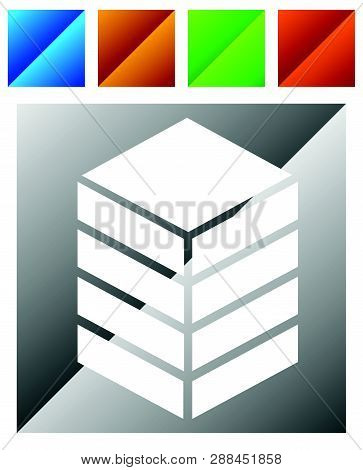 Icon With Tower, Rack. Storage, Container, Datacenter Concept Icon
