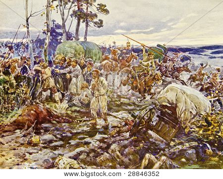 Campo di battaglia - illustrazione artista A.P. Apsit dal libro 