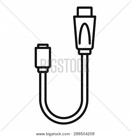 Camera Usb Cable Icon. Outline Camera Usb Cable Icon For Web Design Isolated On White Background