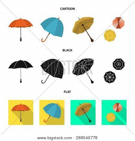 Vector Design Of Protection And Closed Icon. Set Of Protection And Rainy Vector Icon For Stock.