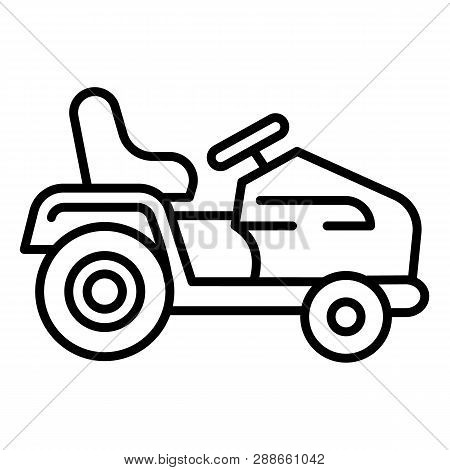 Tractor Grass Cutter Icon. Outline Tractor Grass Cutter Vector Icon For Web Design Isolated On White
