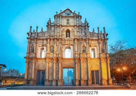 Ruins Of St. Paul's The Famous Place In Macao, China