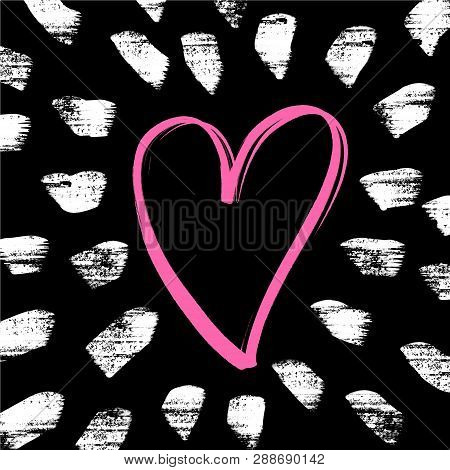 Vector And Jpg Image, Clipart. Background With Heart And Decor Elements.