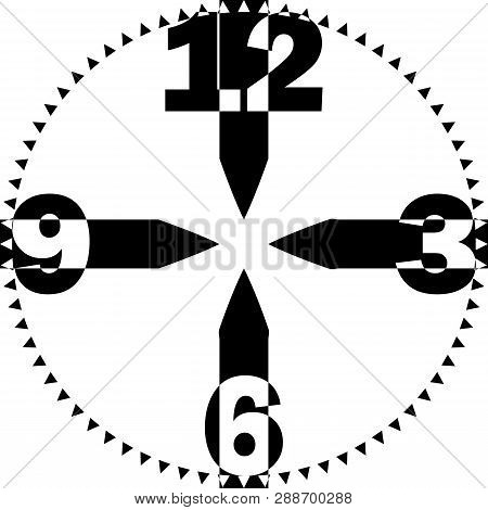 Clock Dial Gigantesque Numbers On Transparent Background Arabesque Design